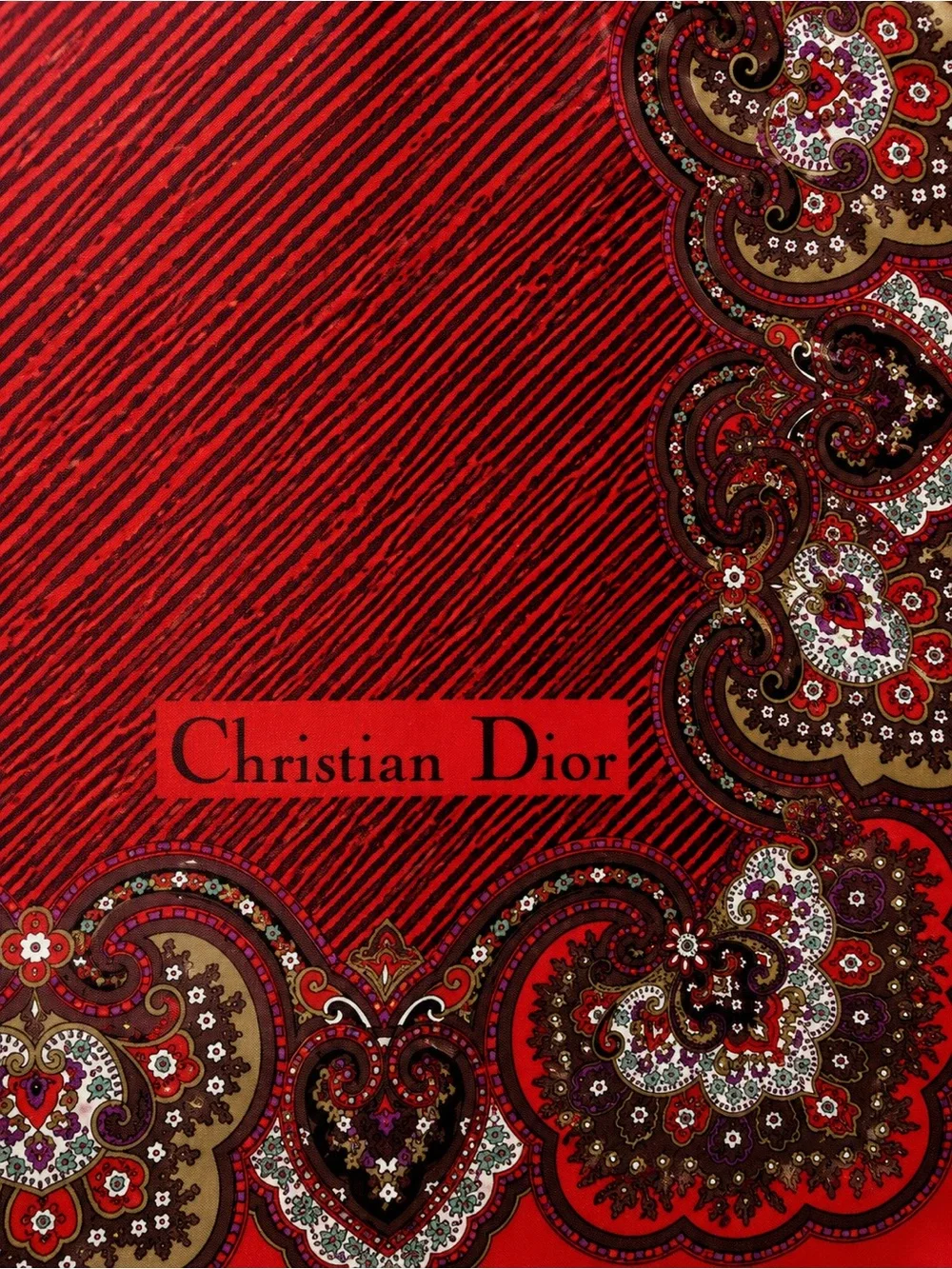 Vintage Christian Dior 100% Silk Paisley Scarf